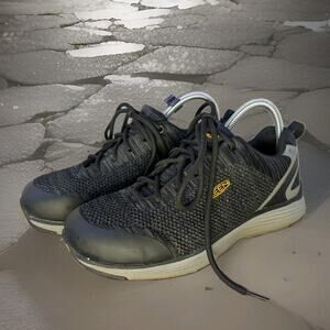 KEEN Utility Sparta Low Aluminum Toe ESD Athletic Black Work Shoes Sz 8.5 WIDE *